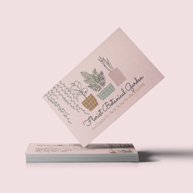 Blush Pink House Flower Vases Plant Succulents Business Card (Creator Uploaded)