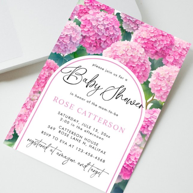 Blush Pink Hydrangea Baby Shower Invitation (Creator Uploaded)