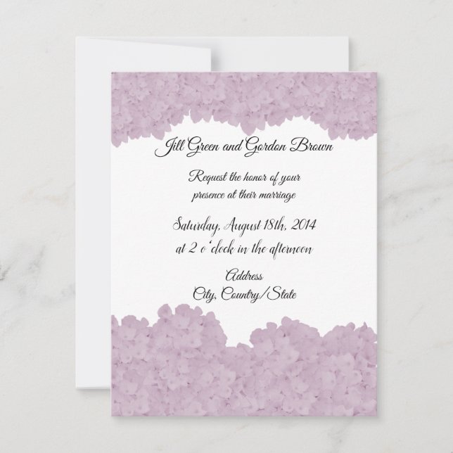 Blush Pink Hydrangea Wedding Invitation (Front)