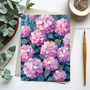 Blush Pink Hydrangeas Floral Postcard