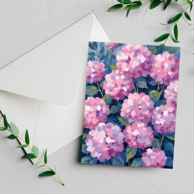 Blush Pink Hydrangeas Floral Watercolor Card (Creator Uploaded)
