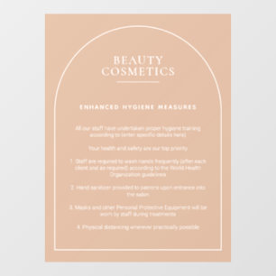 Blush Pink Hygiene Poster Beauty Makeup Business Window Cling