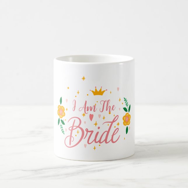 Blush Pink I Am The Bride Bachelorette Group Party Coffee Mug (Center)