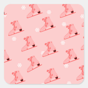 Blush Pink Ice Skating  Classic Round Sticker