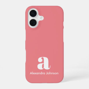 Blush Pink Initial Name Monogram Minimal Modern iPhone 16 Case