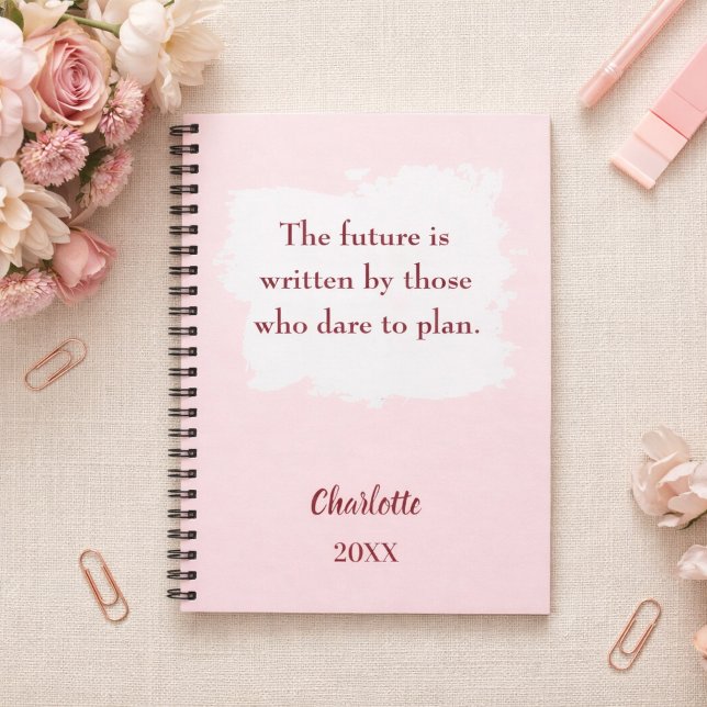 Blush pink inspirational quote goals notebook (Creator Uploaded)