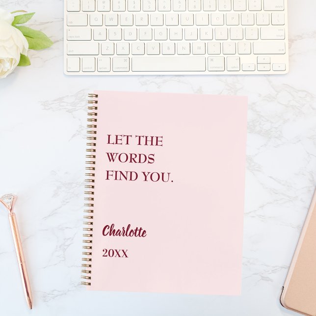 Blush pink inspirational quote writing notebook (Creator Uploaded)