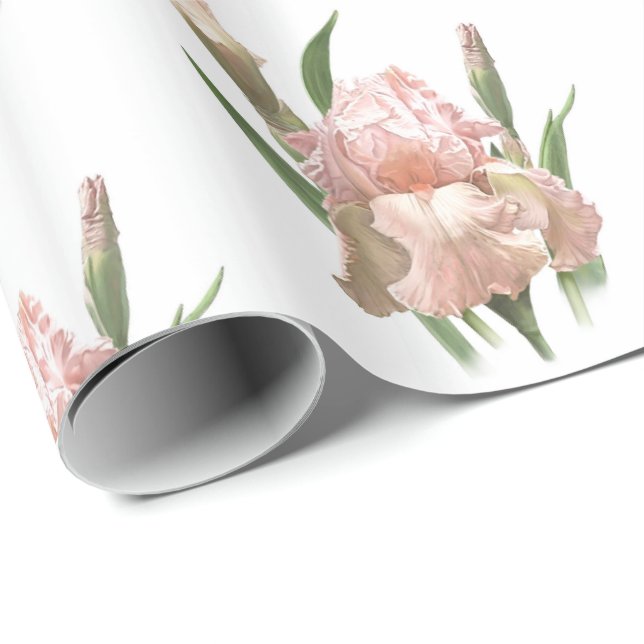 Blush Pink Iris Wrapping Paper (Roll Corner)