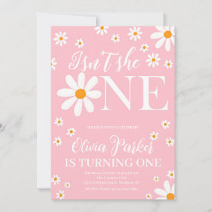 Blush Pink Isn’t She One Flowers Birthday Invitation