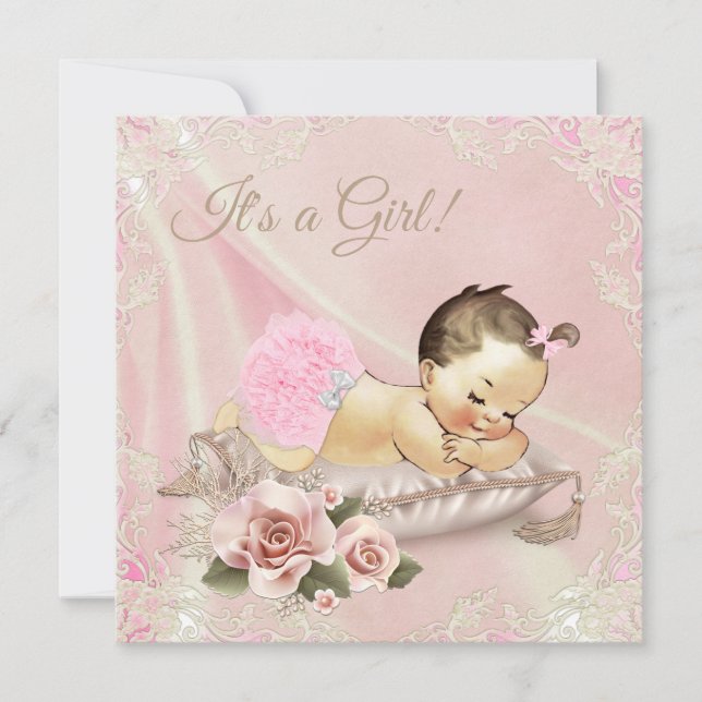 Blush Pink Ivory Baby Shower Invitation (Front)