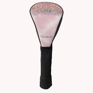 Blush Pink Jeweled Personalized Golf Head Cover