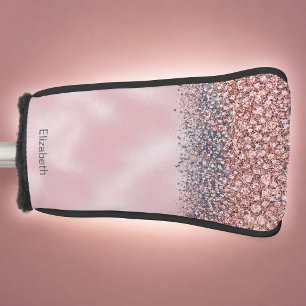 Blush Pink Jewelled Personalised Golf Head Cover