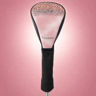 Blush Pink Jewelled Personalised Golf Head Cover
