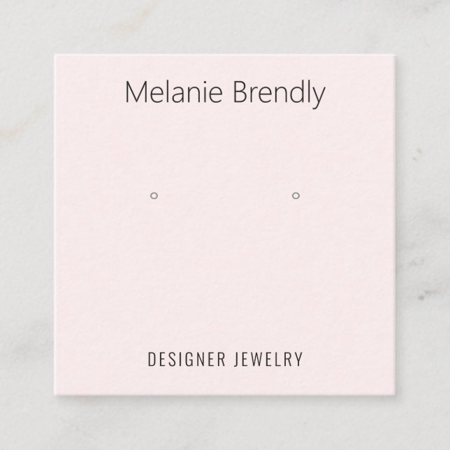 Blush Pink Jewellery Earring Display Business Card (Front)