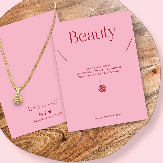 Blush Pink Jewellery Necklace Display Card (Creator Uploaded)