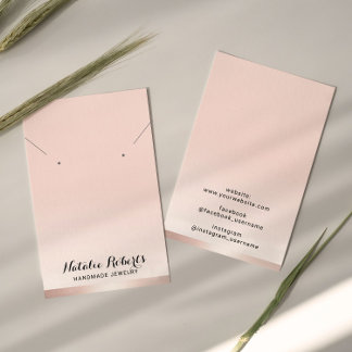 Blush Pink Jewelry Earring Necklace Display Cards