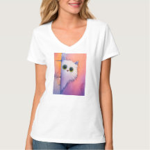 Blush Pink Kitty Whimsical Watercolor Art
