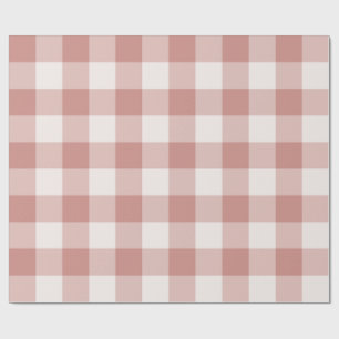 Blush Pink Large Buffalo Plaid Gingham Wrapping Paper