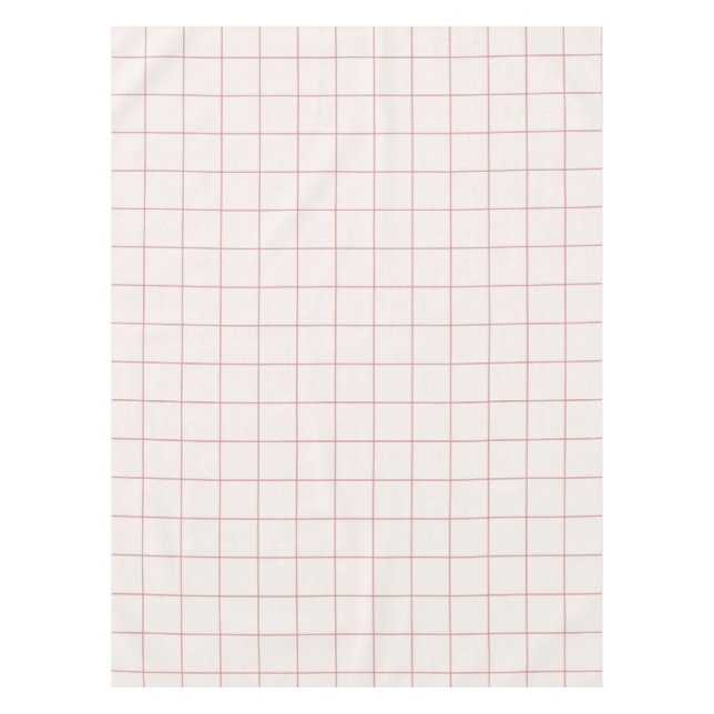 Blush Pink Large Windowpane Grid Tablecloth (Front)