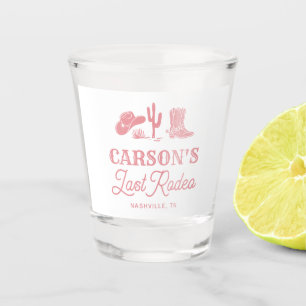 Blush Pink Last Rodeo Cowgirl Bachelorette Party Shot Glass
