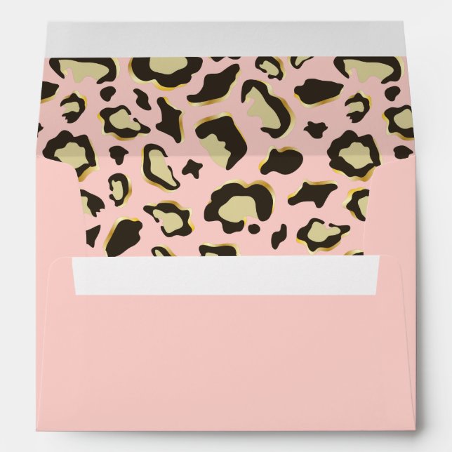 Blush Pink & Leopard Spots Liner Envelopes (Back (Bottom))