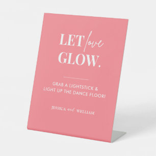 Blush Pink Let Love Glow Wedding Sign