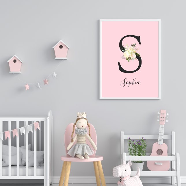 Blush Pink Letter 'S' Nursery Name Wall Art (Creator Uploaded)