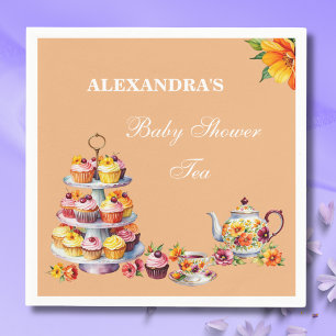 Blush Pink Lilac Floral Tea Party Baby Shower  Napkin