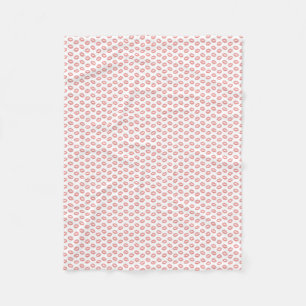 Blush Pink Lipstick Kisses Fleece Blanket