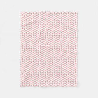 Blush Pink Lipstick Kisses Fleece Blanket