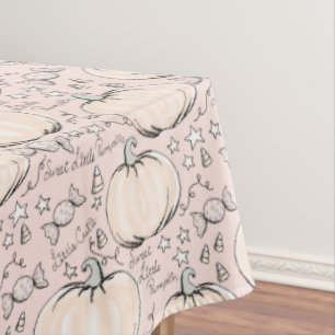 Blush Pink Little Pumpkin Baby Halloween Tablecloth