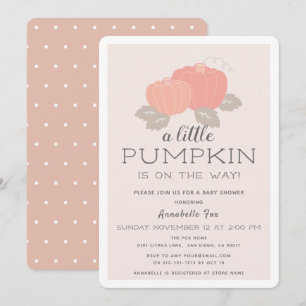 Blush Pink Little Pumpkin Baby Shower Invitation