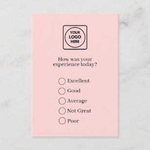 Blush Pink Logo   Business Feedback Rating Design Enclosure Card