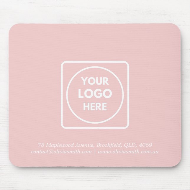 Blush Pink Logo Business Promo mouse pad (Front)