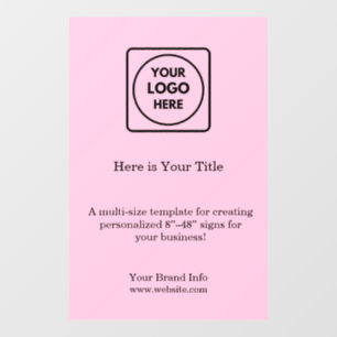 Blush Pink Logo Feminine Professional Branding Window Cling