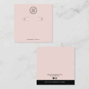 Blush Pink Logo Hoop Earrings Display Card