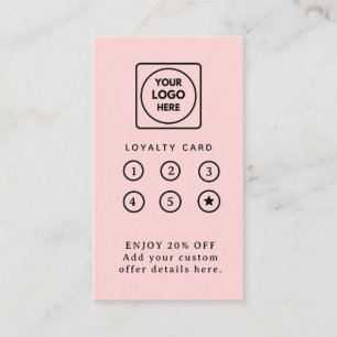 Blush Pink Logo   Modern Business Loyalty Design Card