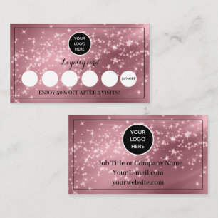 Blush Pink Logo Modern Business Reward Punch Loyalty Card