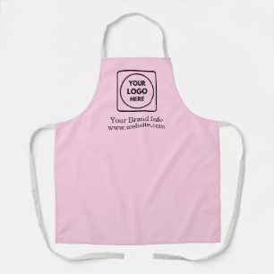 Blush Pink Logo Modern Custom Business Branding Apron
