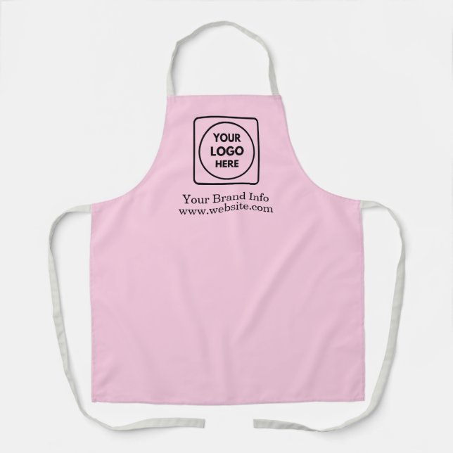 Blush Pink Logo | Modern Custom Business Branding Apron (Front)