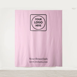 Blush Pink Logo   Modern Photo Branding Tapestry