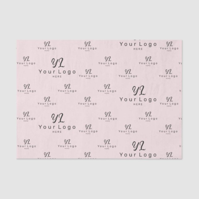 Blush Pink Logo pattern Business Brand Packaging Tissue Paper (Front)
