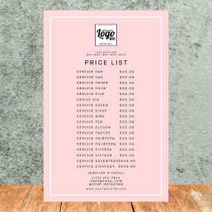  Blush Pink Logo Promotional Price Service List   Flyer