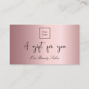Blush pink logo qr code business gift certificate
