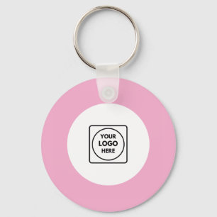 Blush Pink Logo QR Code Promo Keychains