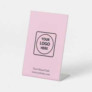 Blush Pink Logo Simple Professional Branding Pedestal Sign