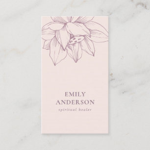 BLUSH PINK LOTUS SIMPLE REIKI SPIRITUAL HEALER BUSINESS CARD