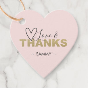 Blush Pink Love and Thanks Favour Tags