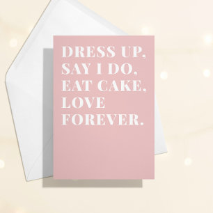 Blush Pink Love Forever Wedding Congratulations Card