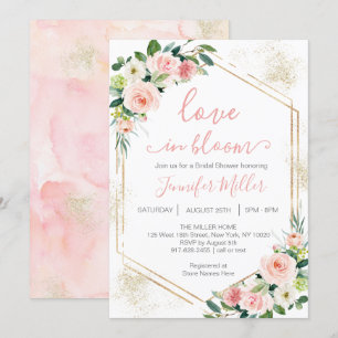 Blush Pink Love In Bloom Floral Bridal Shower Invitation